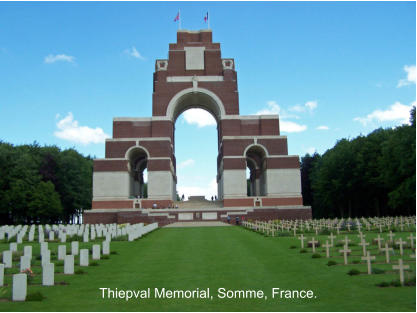 Thiepval Memorial, Somme, France.